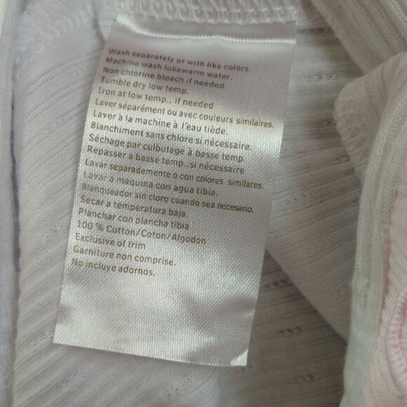 L Mother and Child by Janel Russell Vintage White Pink Sleeper Jumpsuit NWT 6M - Picture 9 of 9